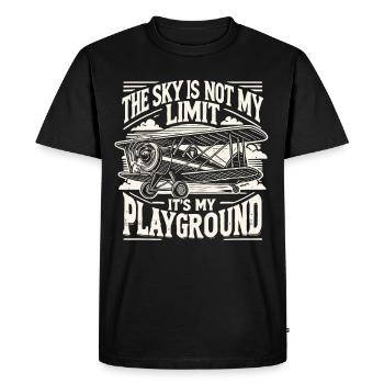Pilot, Airplane, Flyer, Flight School - Men's Premium Organic T-Shirt - black - Front - Nico (187cm)