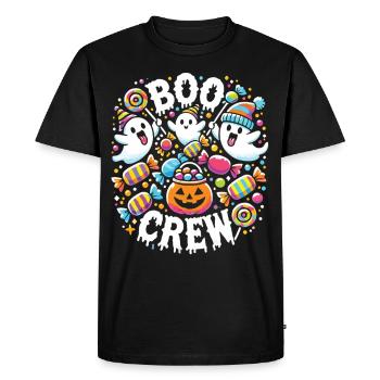 Boo Crew: Colorful ghosts on a candy hunt - Men's Premium Organic T-Shirt - black - Front - Nico (187cm)