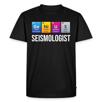 Brilliant Seismologist, Funny Volcanologist, - Men's Premium Organic T-Shirt - black - Front - Nico (187cm)
