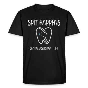 Spit Happen Dental Assistant Life Floss Floss - Men's Premium Organic T-Shirt - black - Front - Nico (187cm)