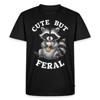 Drôle de raton laveur mignon mais sauvage Vintage amateur de raton laveur - T-shirt Premium bio Homme - noir - Devant - Nico (187cm)