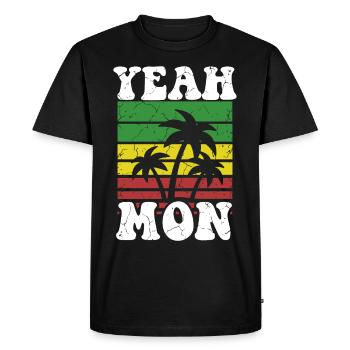 oui Lun Jamaïcain Vintage Coucher de soleil Jamaïque Vacances - T-shirt Premium bio Homme - noir - Devant - Nico (187cm)