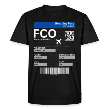 Rome Fiumicino Airport FCO Flight Ticket Italy Idea - Men's Premium Organic T-Shirt - black - Front - Nico (187cm)