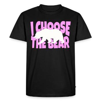 I Choose The Bear In The Woods Funny Women Girl - Men's Premium Organic T-Shirt - black - Front - Nico (187cm)