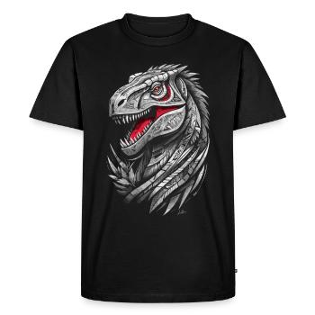 Dinosaure T-rex géométrique - T-shirt Premium bio Homme - noir - Devant - Nico (187cm)