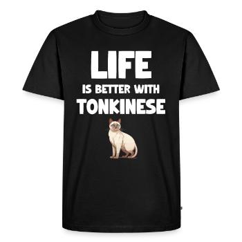 La vie est meilleure avec la poupée de chiffon tonkinoise - T-shirt Premium bio Homme - noir - Devant - Nico (187cm)