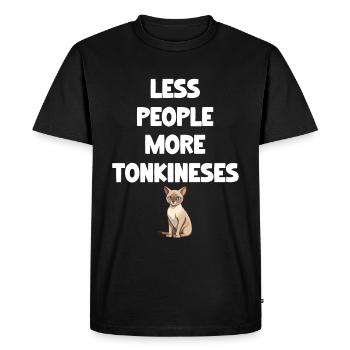 Moins de gens, plus de tonkinés, de la fourrure de ragdoll - T-shirt Premium bio Homme - noir - Devant - Nico (187cm)