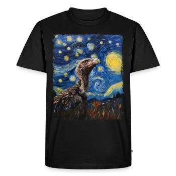Vulture Bird Starry Night Painting - Men's Premium Organic T-Shirt - black - Front - Nico (187cm)