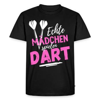 De vraies filles jouant aux fléchettes - Drôle de fléchettes disant - T-shirt Premium bio Homme - noir - Devant - Nico (187cm)