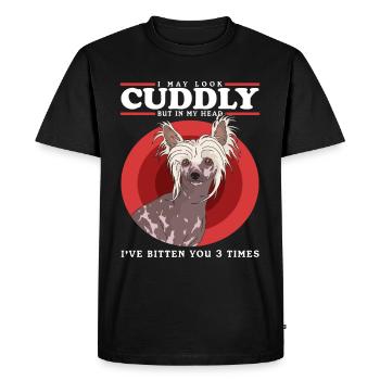 Chien chinois à crête Cadeau chinois à crête - T-shirt Premium bio Homme - noir - Devant - Nico (187cm)