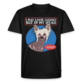 Chinois à crête Chinois à crête Chien à crête Cadeau - T-shirt Premium bio Homme - noir - Devant - Nico (187cm)
