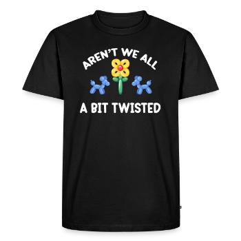 Aren't we all a bit twisted? - Men's Premium Organic T-Shirt - black - Front - Nico (187cm)