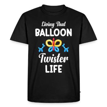 Living That Balloon Twister Life Birthday - Men's Premium Organic T-Shirt - black - Front - Nico (187cm)