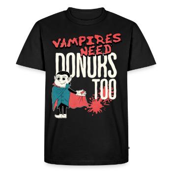 Les vampires ont trop besoin de donneurs Drôles Drôles Hommes de don de sang - T-shirt Premium bio Homme - noir - Devant - Nico (187cm)