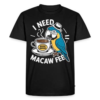 Drôle d’ara, écarlate, perroquet et café ara, - T-shirt Premium bio Homme - noir - Devant - Nico (187cm)