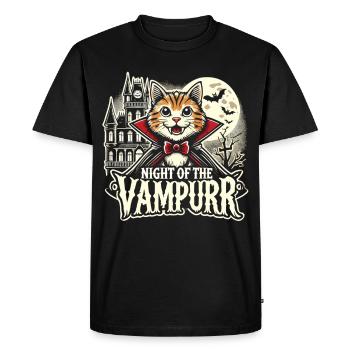T-shirt d’Halloween chat vampire - T-shirt Premium bio Homme - noir - Devant - Nico (187cm)