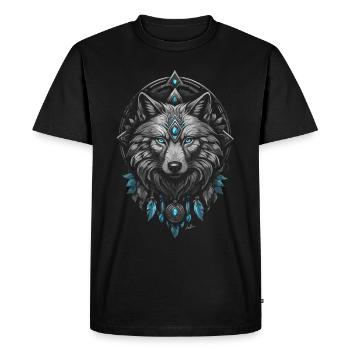 Viking Arctic Wolf - Men's Premium Organic T-Shirt - black - Front - Nico (187cm)