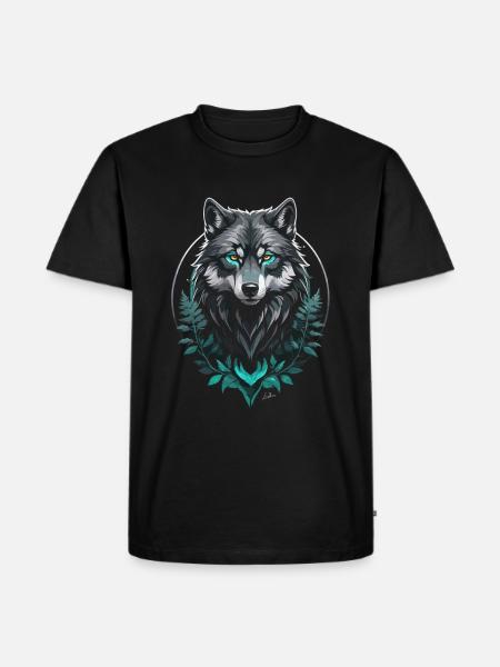 Forest Arctic Wolf - Men's Premium Organic T-Shirt - black