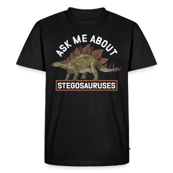 Cadeaux de dinosaure stégosaure - T-shirt Premium bio Homme - noir - Devant - Nico (187cm)
