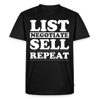 Agent immobilier Courtier immobilier Agent immobilier Agent immobilier - T-shirt Premium bio Homme - noir - Devant - Nico (187cm)