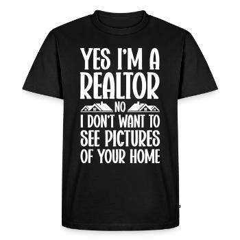 Agent immobilier Courtier immobilier Agent immobilier Agent immobilier - T-shirt Premium bio Homme - noir - Devant - Nico (187cm)