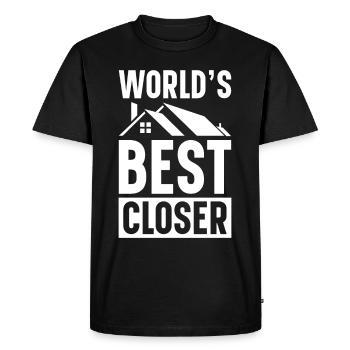Agent immobilier Courtier immobilier Agent immobilier Agent immobilier - T-shirt Premium bio Homme - noir - Devant - Nico (187cm)