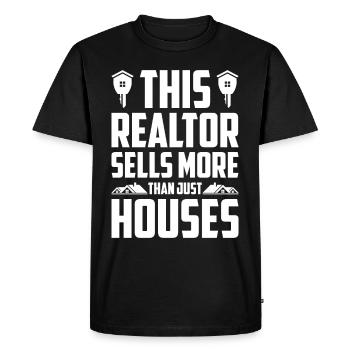 Agent immobilier Courtier immobilier Agent immobilier Agent immobilier - T-shirt Premium bio Homme - noir - Devant - Nico (187cm)