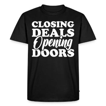Agent immobilier Courtier immobilier Agent immobilier Agent immobilier - T-shirt Premium bio Homme - noir - Devant - Nico (187cm)