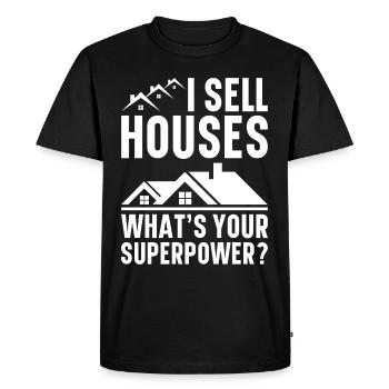 Agent immobilier Courtier immobilier Agent immobilier Agent immobilier - T-shirt Premium bio Homme - noir - Devant - Nico (187cm)