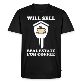 Agent immobilier Courtier immobilier Agent immobilier Agent immobilier - T-shirt Premium bio Homme - noir - Devant - Nico (187cm)