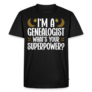 Généalogie Généalogies Généalogie Généalogie - T-shirt Premium bio Homme - noir - Devant - Nico (187cm)