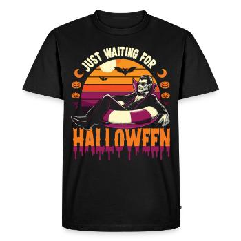 Holiday vampire waiting for Halloween - Men's Premium Organic T-Shirt - black - Front - Nico (187cm)