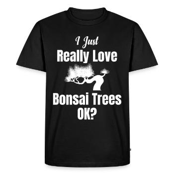 J’aime vraiment les bonsaïs, OK ? - T-shirt Premium bio Homme - noir - Devant - Nico (187cm)