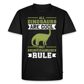 Brontosaurus Dinosaur Gift - Men's Premium Organic T-Shirt - black - Front - Nico (187cm)