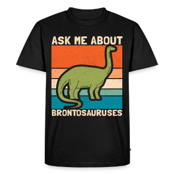 Cadeaux de dinosaures Brontosaure - T-shirt Premium bio Homme - noir - Devant - Nico (187cm)