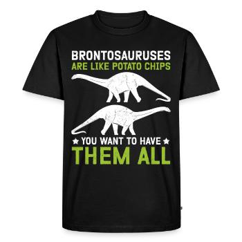Brontosaure dinosaure Dino cadeau - T-shirt Premium bio Homme - noir - Devant - Nico (187cm)