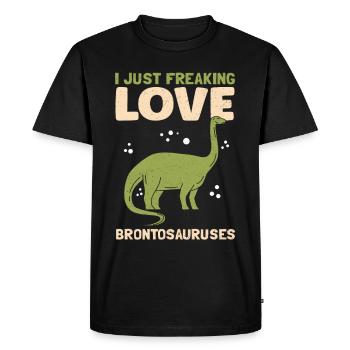 Brontosaure Dinosaure Dino Cadeaux - T-shirt Premium bio Homme - noir - Devant - Nico (187cm)