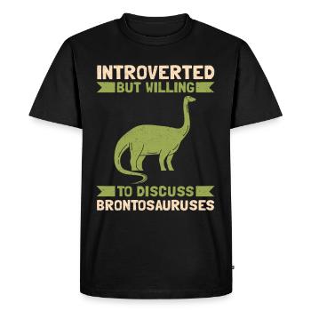 Cadeau de Brontosaure Dino - T-shirt Premium bio Homme - noir - Devant - Nico (187cm)