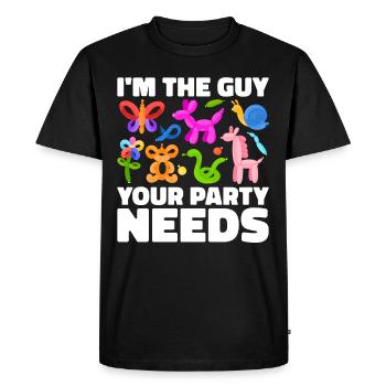 Ballon Twister Ballon Artiste Ballon Animaux - T-shirt Premium bio Homme - noir - Devant - Nico (187cm)