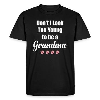 N’ai-je pas l’air trop jeune pour être grand-mère ? - T-shirt Premium bio Homme - noir - Devant - Nico (187cm)