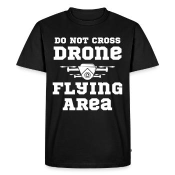 Do not cross the drone flight area. - Men's Premium Organic T-Shirt - black - Front - Nico (187cm)