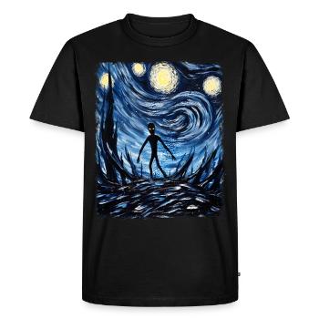 Dover Demon Cryptid Cryptozoology Starry Night M - Men's Premium Organic T-Shirt - black - Front - Nico (187cm)