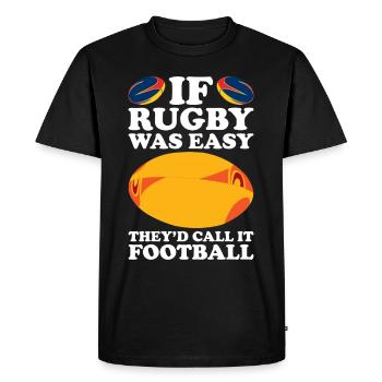 Cadeau Rugby Joueur de rugby Entraîneur de rugby - T-shirt Premium bio Homme - noir - Devant - Nico (187cm)