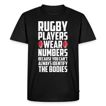 Cadeau Rugby Joueur de rugby Entraîneur de rugby - T-shirt Premium bio Homme - noir - Devant - Nico (187cm)
