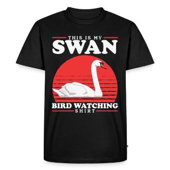 Cygnes Cygnes Swan Lover Cadeau - T-shirt Premium bio Homme - noir - Devant - Nico (187cm)