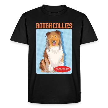 Collie Dogs Longhair Collie Gift - Men's Premium Organic T-Shirt - black - Front - Nico (187cm)