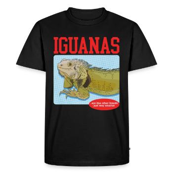 Iguane Reptile Lézard Iguanes Cadeau - T-shirt Premium bio Homme - noir - Devant - Nico (187cm)