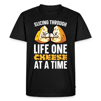 Cheesemaker Dairy Cheese maker Dairy technologist Cheese - Men's Premium Organic T-Shirt - black - Front - Nico (187cm)
