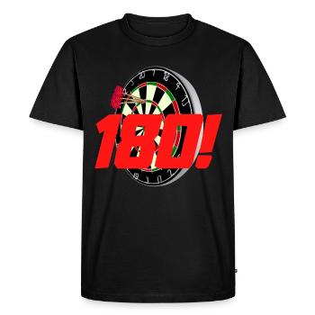180! darts, darts, darts player, dart saying, - Men's Premium Organic T-Shirt - black - Front - Nico (187cm)