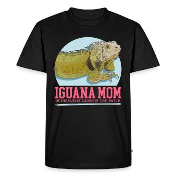 Iguane Maman Lézard Iguanes Cadeau - T-shirt Premium bio Homme - noir - Devant - Nico (187cm)